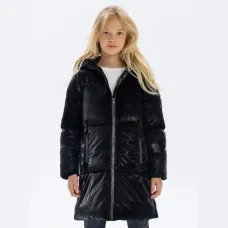 20COAT 45J: Midi length Shiny Padded Coat (2-3 Years)